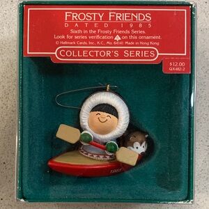 Hallmark Frosty Friends 1985 Kayak Ornament - Collector’s Series #6